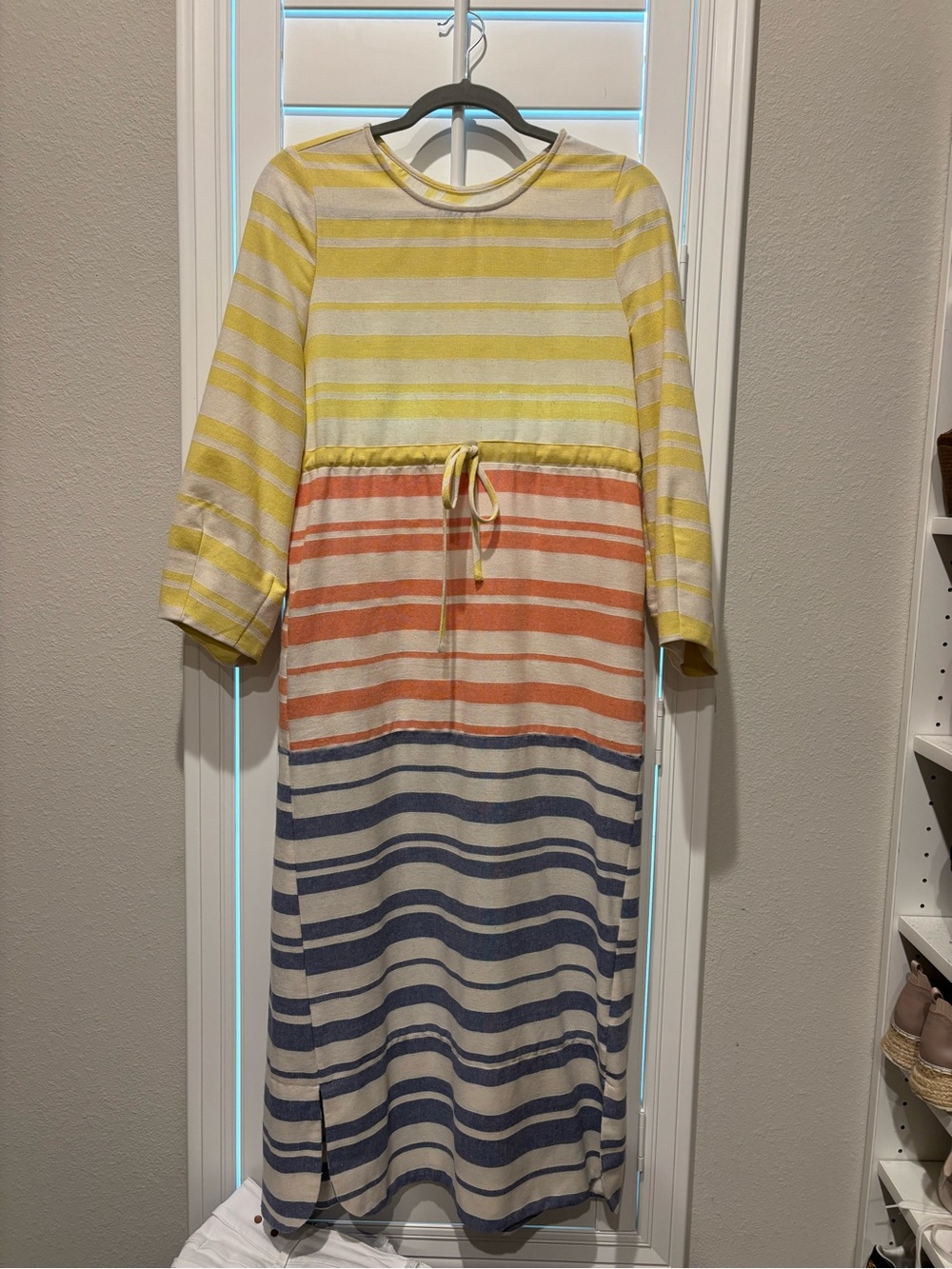 Tuckernuck Pomander Place Striped Maxi Dress - Yellow, Coral & Navy